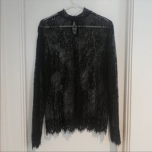 H&M black lace top XL